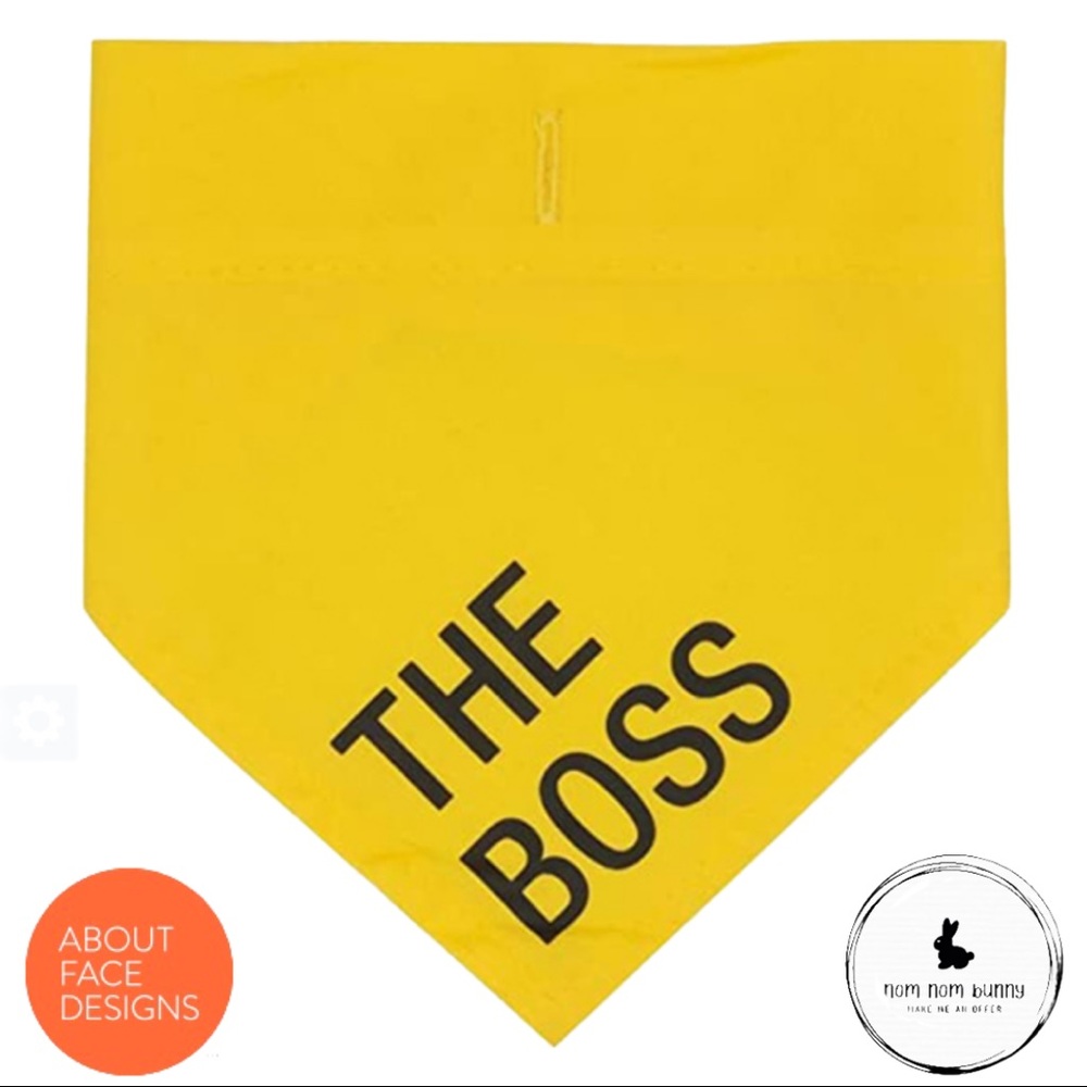 S/M The Boss Dog Bandana with Leash Hole